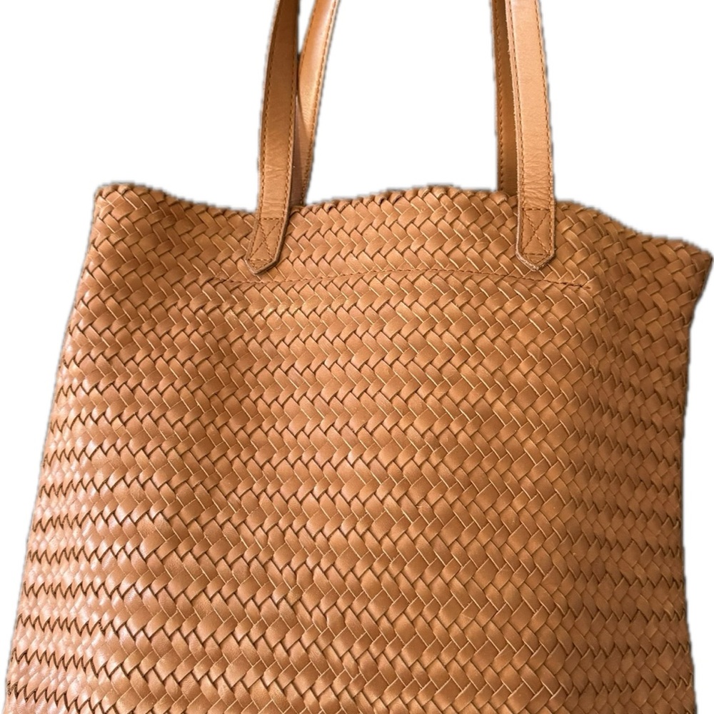 Rustic Tan Woven Tote Bag